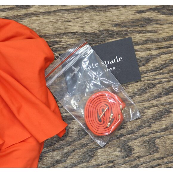 NWT Kate Spade New York Ruffle Underwire One Piece Swimsuit Goji Berry Orange M - Picture 4 of 6